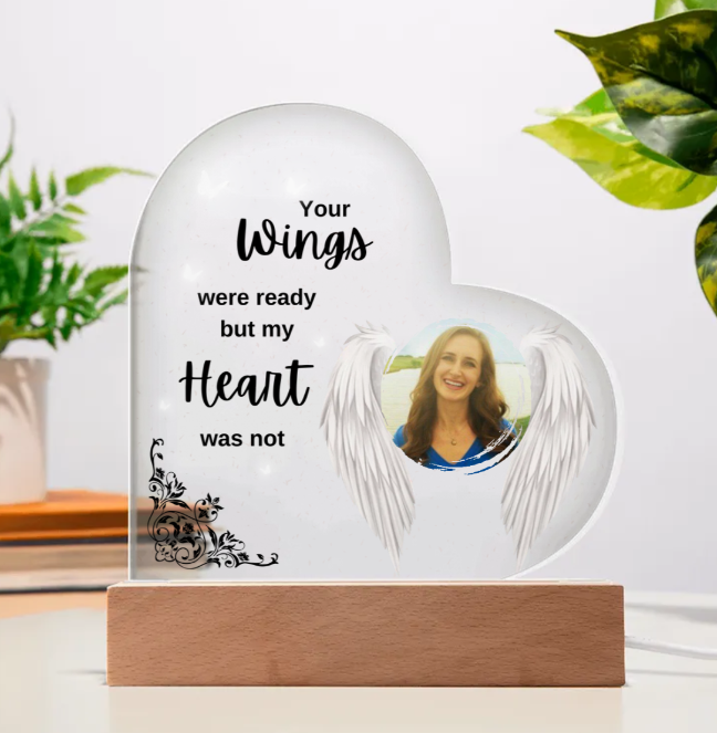 Personalized Memorial Wings Plaque | Night Light | Bereavement