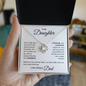 To My Daughter – My Daily Pride | Father to Daughter Love Knot Necklace with Message Card – Meaningful Jewelry Gift