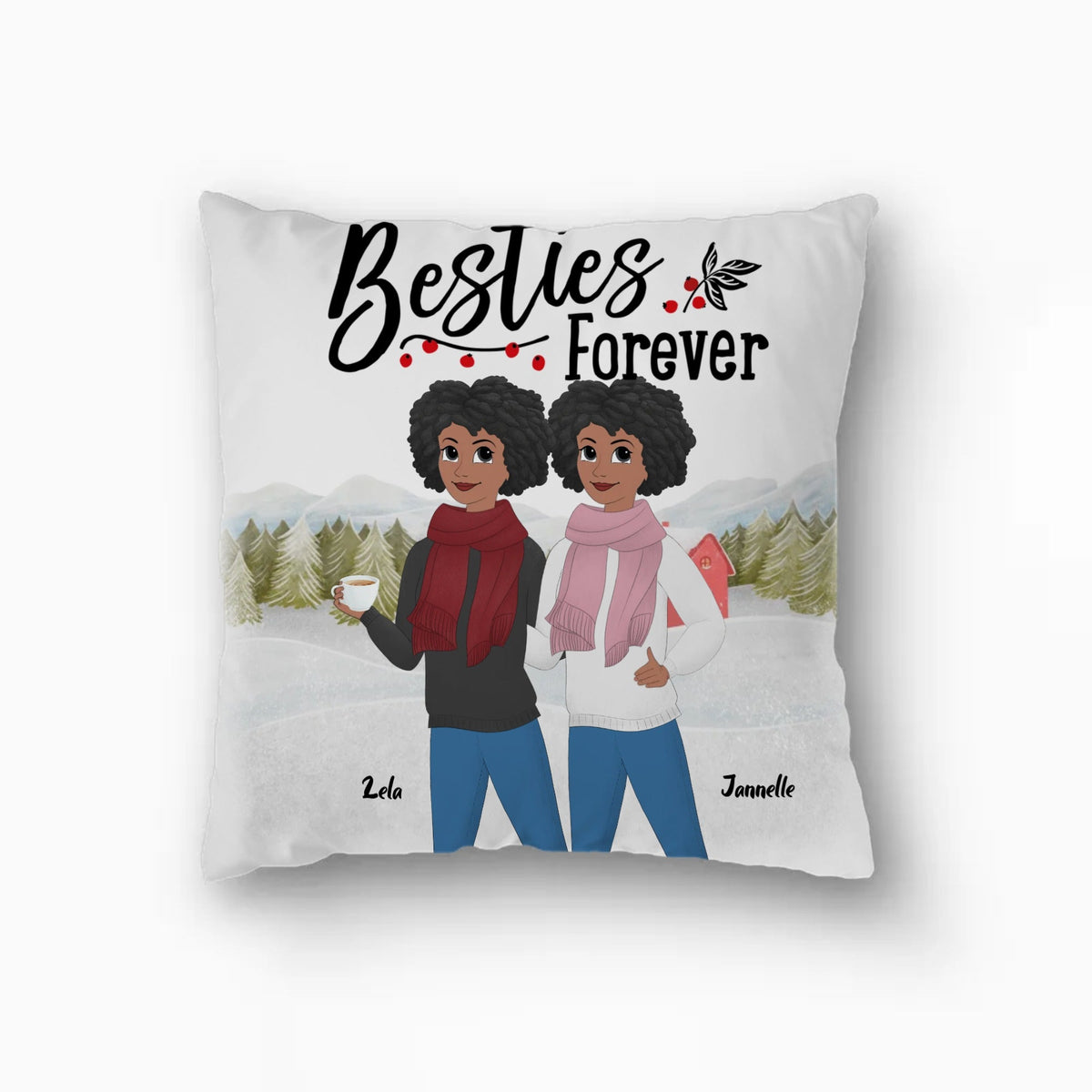 Besties Forever Small Square Pillow