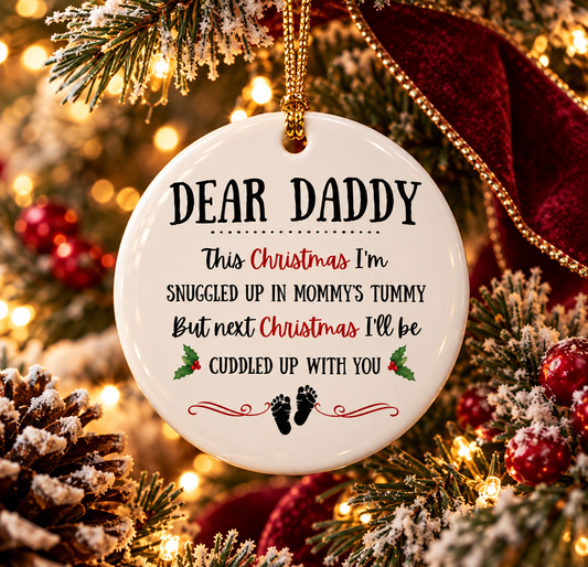 Dear Daddy Circle Ornament