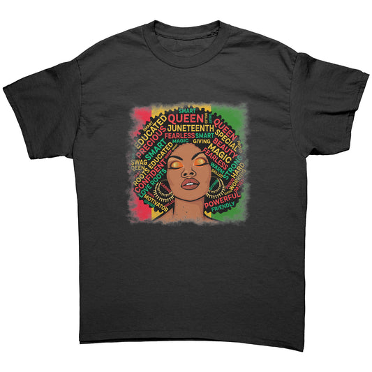 Juneteenth "Queen" T-Shirt Black