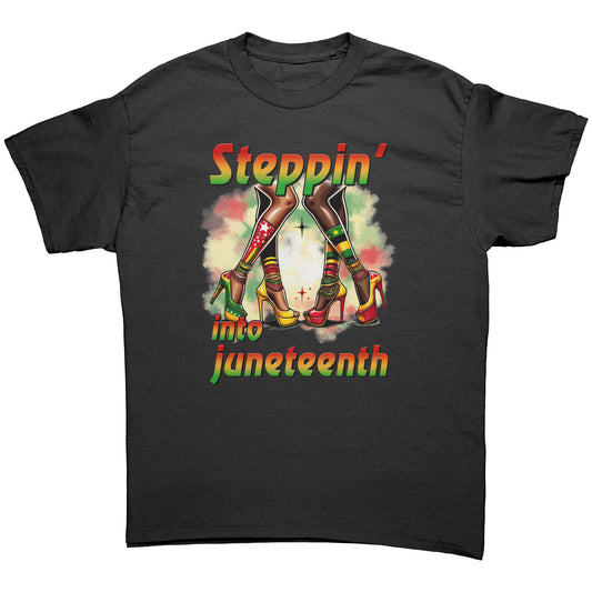 Juneteenth "Steppin'" T-Shirt Black