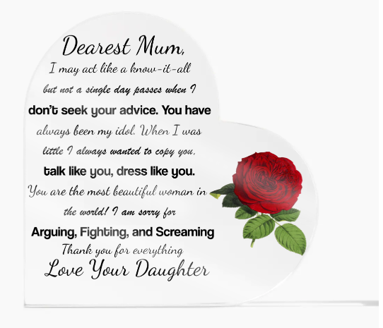 {Almost Gone} Personalized Mother's Day Acrylic Heart (No LED)