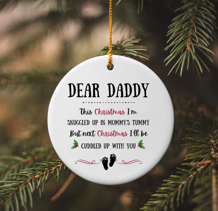 Dear Daddy Circle Ornament