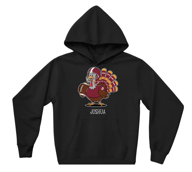 🏈 Personalized Football Turkey Youth Hoodie 🏈