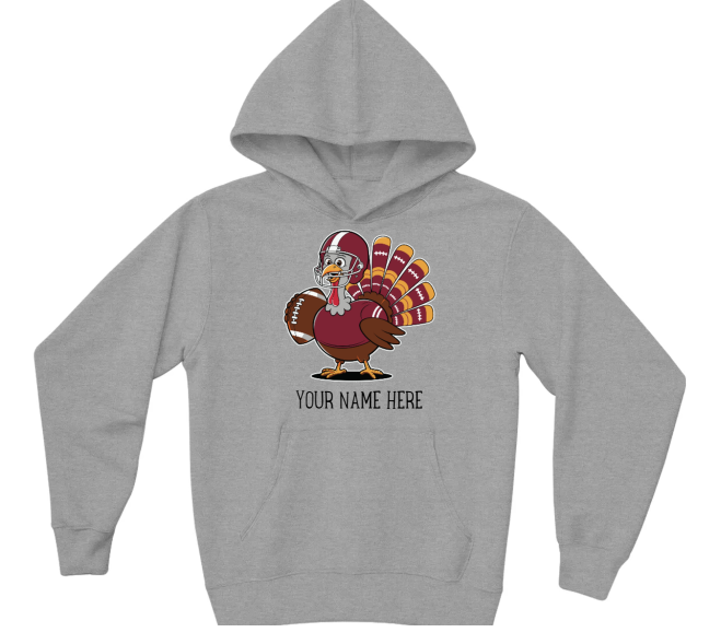 🏈 Personalized Football Turkey Youth Hoodie 🏈