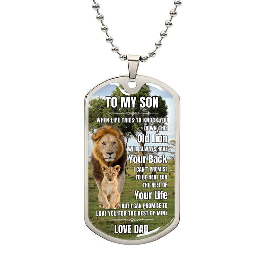 Lion's Pride: To My Son Personalized Dog Tag