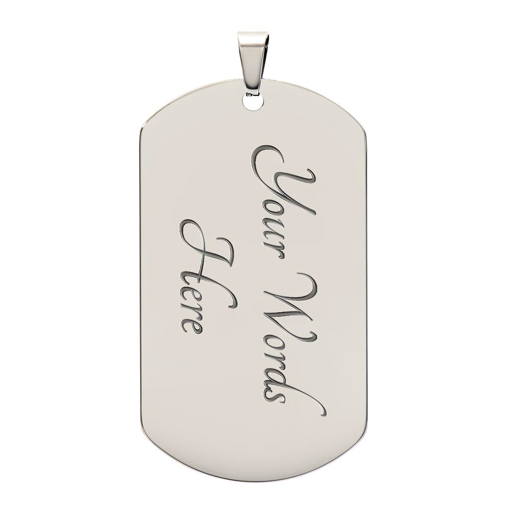 Lion Heart: To My Son Personalized Dog Tag Necklace from Mom