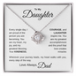 To My Daughter – My Daily Pride | Father to Daughter Love Knot Necklace with Message Card – Meaningful Jewelry Gift